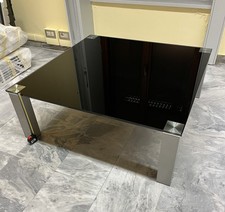 Tavolino in vetro nero quadrato  cm 100 x 100  h 37