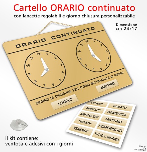 Cartello orario continuato - cartello,