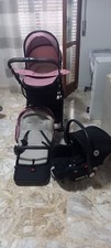 passeggino trio+ culla  usato marca glory colore nero e rosa 