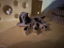 porcellana mamma cocker con tre cuccioli anni 70 da collezione