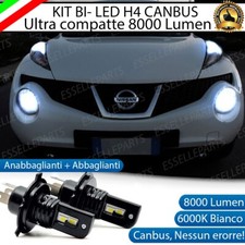 KIT H4 A LED PER NISSAN JUKE LAMPADE LED H4 6000K XENON BIANCO NO AVARIA