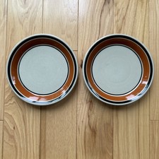 Randa Banda 8/1 Hoganas Keramik. Stoneware Sweden 6.25” Bread Plate. Set Of 2