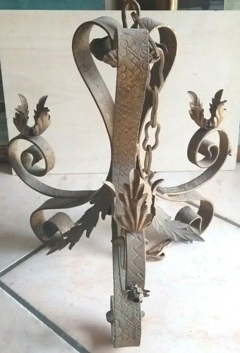 Lampadario tre luci ferro