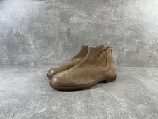 Stivali Chelsea MOMA fatti a mano in camoscio italiano con zip sul retro Tortora Sand taglia 41