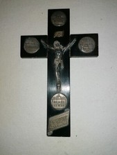 Crocefisso del Giubileo straordinario 1933 Pio XI in legno e metallo cm 21 x 13