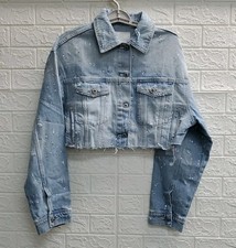 Giacca denim ZARA strass crop