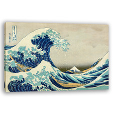Quadro La grande onda di Kanagawa di Hokusai Tela Telaio in legno soggiorno
