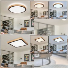 Lampada Wood Plafoniera Stile Country Cct Luce Del Giorno Opale Braun LED