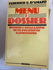D'AMATO, MENU E DOSSIER, RIZZOLI - 1984