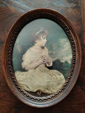 Quadro vintage con cornice ovale importante