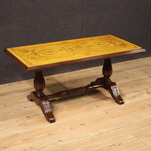 Tavolino legno piano marmo