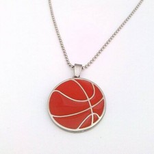 Ciondolo Circuiti Palla da Basket con catena a palline in Acciaio