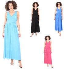 Abito da Cerimonia Donna Lungo Vestito Impero Elegante Damigella Made in Italy