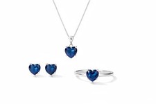 Parure Cuore in Argento Blu
