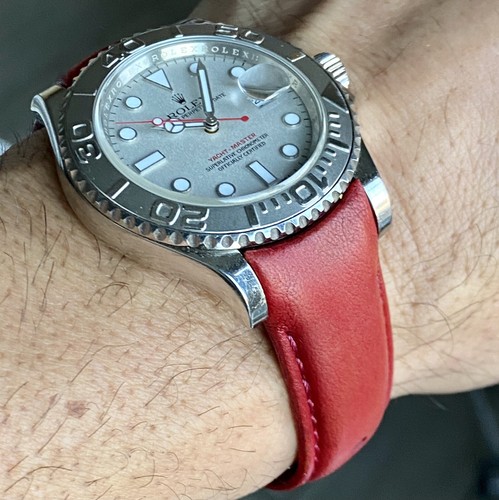 Cinturino curvo pelle - , rosso