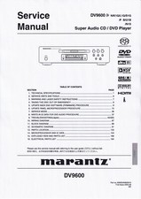 Manuale di servizio per Marantz DV 9600 