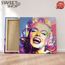 QUADRO POP ART MARILYN MONROE ARREDO Stampa su Tela ALTA'QUALITA'MODERNO ARTE 