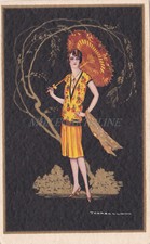 TITO CORBELLA - Donna con Ombrello Cinese, Cartolina