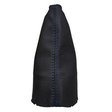 TOYOTA YARIS (2008-2010) Cuffia Leva Cambio Vera Pelle - Cuciture Blu