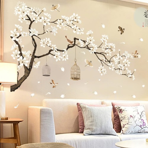 Adesivi murali fiore bianco - adesivi,