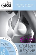 Gios 142 Reggiseno Incrociato 100% Puro Cotone Coppa B Bianco o Nero 3 4 5 6 7 8