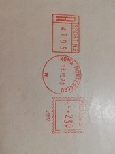 AA161 Annullo Meccanico Rosso EMA 1970 Raccomandata L.230Roma Montesacro PALERMO