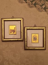 Coppia quadretti su foglia oro