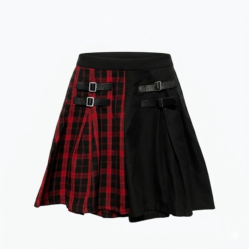 Minigonna split plaid - , punk