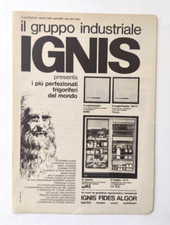 Pubblicita' Ignis Fides Algor Frigoriferi Gruppo Industriale Vintage 1965 (F3)