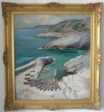 CASCIARO GUIDO DIPINTO OLIO SU TELA 78 X 98 CM COSTA PUGLIESE EREDI CASCIARO