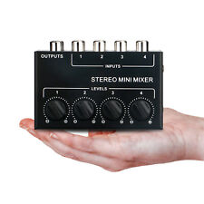 Mini Mixer Audio Stereo 4 Canali Console Mixaggio Suono Ingressi RCA per Karaoke Q9