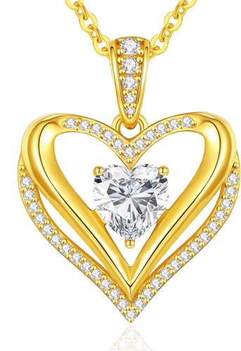 Collana donna doppio cuore - collana, in