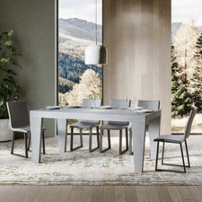 Tavolo rettangolare 90x160 allungabile SPIMBO fino a 264 finitura cemento