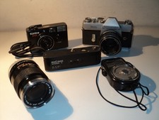 Mamiya 1000 DTL , Konica Pop ,ob. 135mm Canon FD,esp.Capital,motore per Canon.