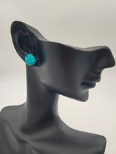 Orecchini Rosa Turchese in oro giallo