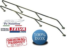 COPPIA TIENTIBENE LATERALE IN ACCIAIO INOX CON BASETTA 175X22 CORRIMANO MANIGLIA