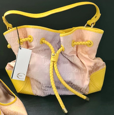 JUST CAVALLI BORSA GRANDE 40x30x18 BORSA A MANO BORSA A TRACOLLA PELLE CANVAS