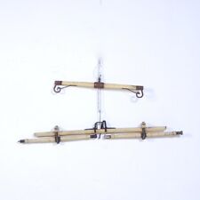 Vecchio giogo in legno Antico gancio carro aratro animali Base lampadario legno