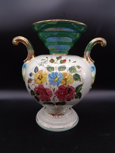 Vaso ceramica biansato oro - vaso,