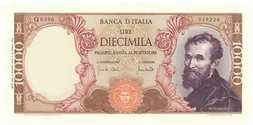 10000 lire banca italia - lire, d'italia
