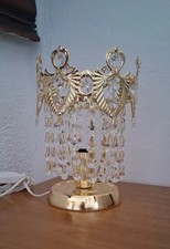 Abatjour con Cristalli Swarovski Bagno Oro Vintage Lampada Lumetto Sconto 50%