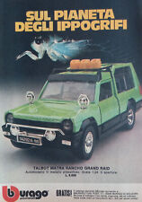 Pubblicità Advertising Italia Clipping 1981 BBURAGO Talbot Matra Rancho Grand