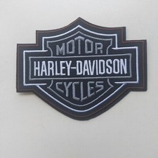 Patch toppa, Harley Davidson bar n shield, colore grigio, autocollante