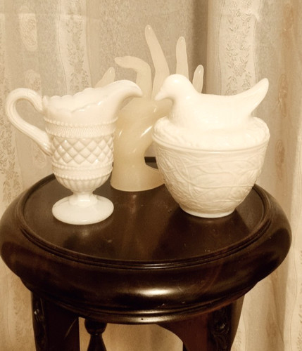 Glass vintage milk henn - vintage,