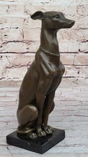Vintage Bronzo Metallo Levriero Whippet Cane Statua Scultura Statuina Lost Cera