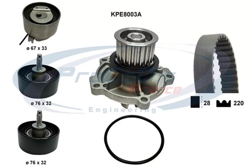 Pompa acqua kit cinghie