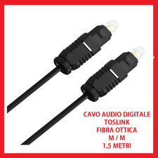 CAVO 1,5 MT AUDIO DIGITALE FIBRA OTTICA TOSLINK EIAJ OPTICAL SPINA M / M