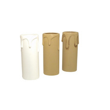 Portalampada finta candela colore avorio-avorio bruciato-bianco attacco e14 luce