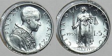 Vaticano 1953 5 Lire 241089