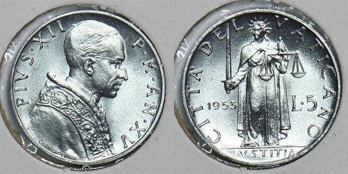 Vaticano 1953 lire 241089 - 1953,